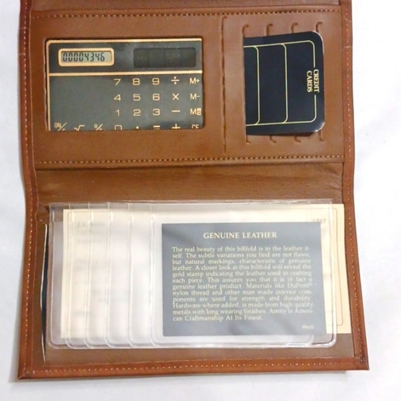 Vintage NWOT AMITY Vintage Cowhide Women's Tri-fold Wallet - Picture 5 of 12